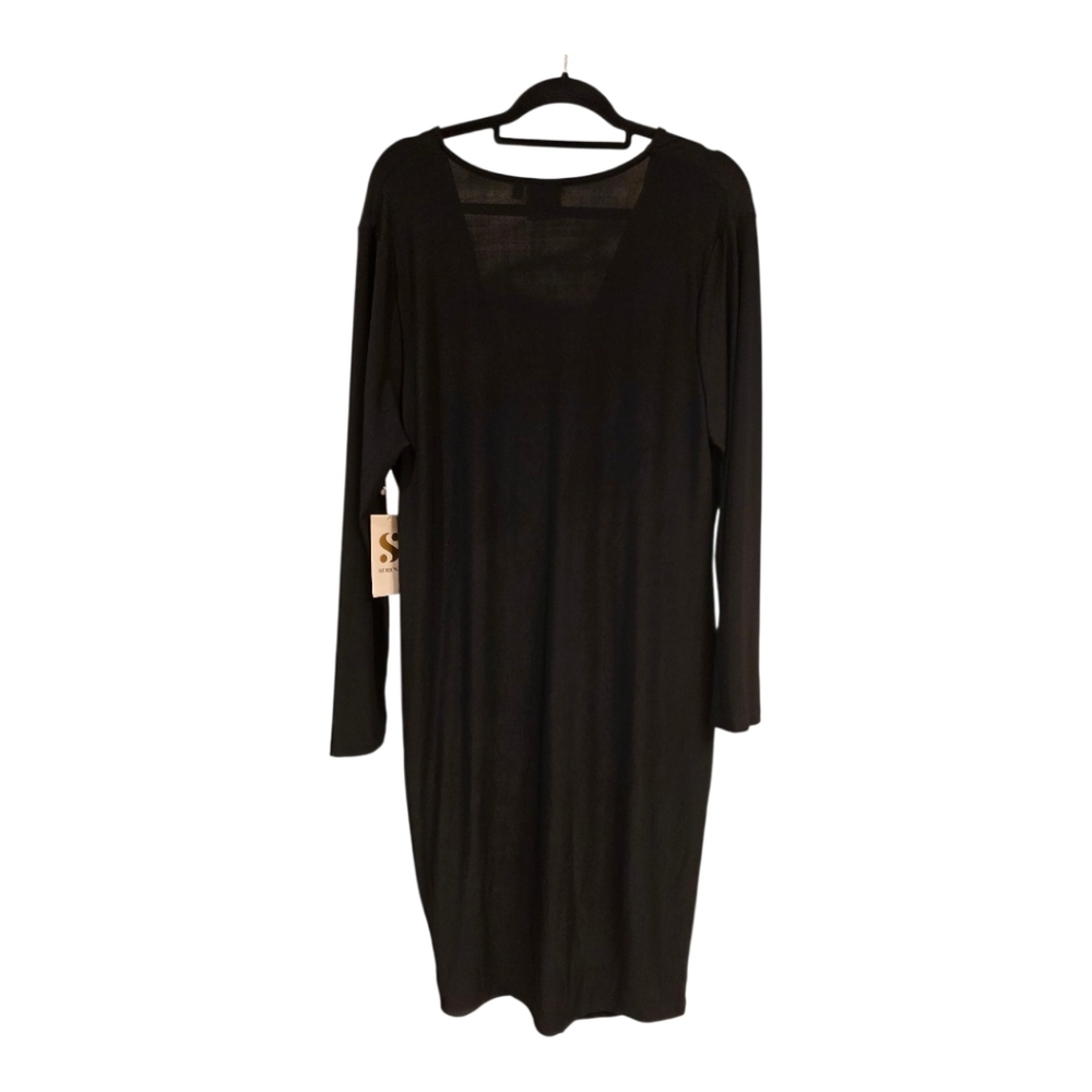 NWT SERENA‎ WILLIAMS Black Twisted Front Dress - Size 2X - Picture 3 of 10